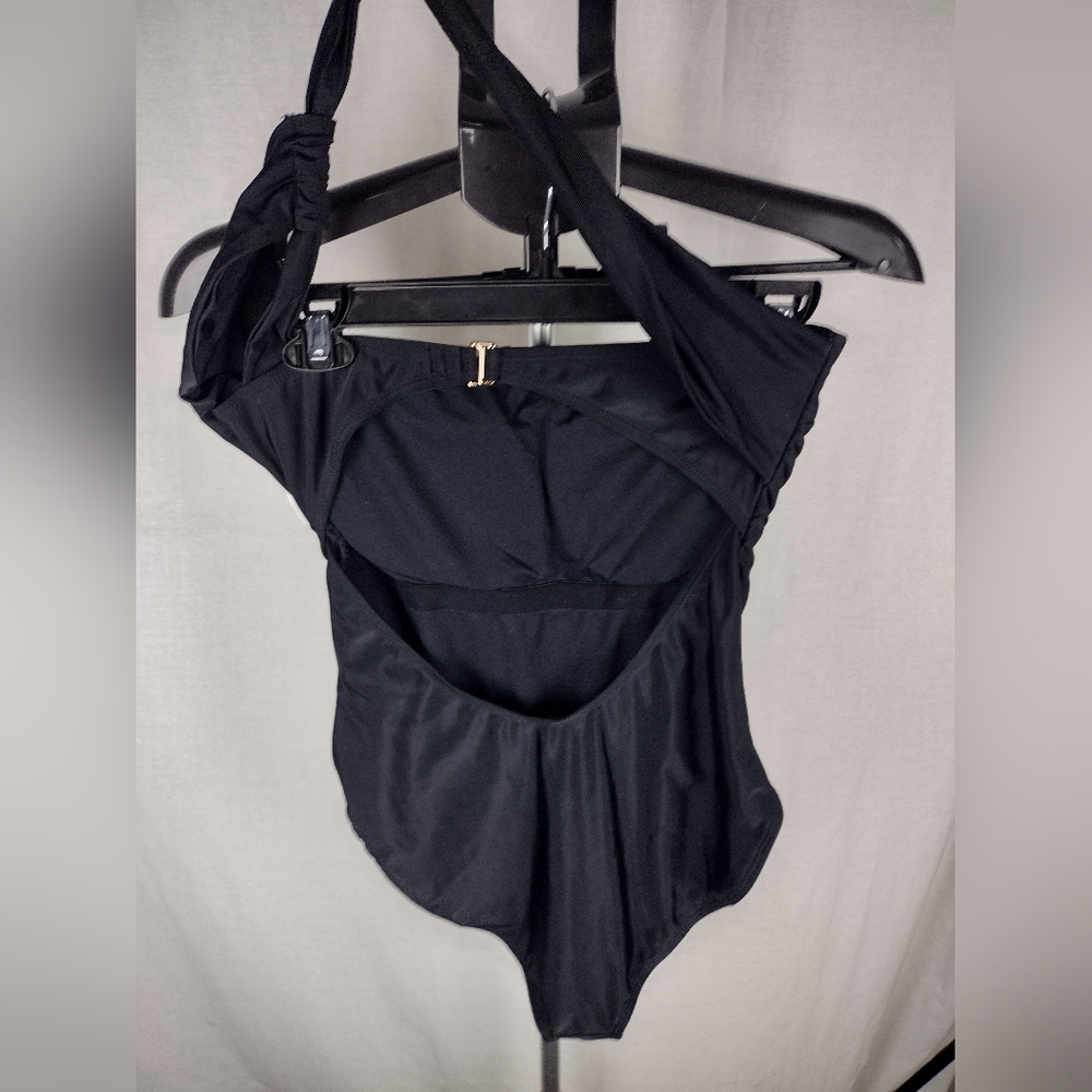 Rachel Rachel Roy Black Cutout Asymmetrical One-Piece Swimsuit Size Medi… - Picture 13 of 16
